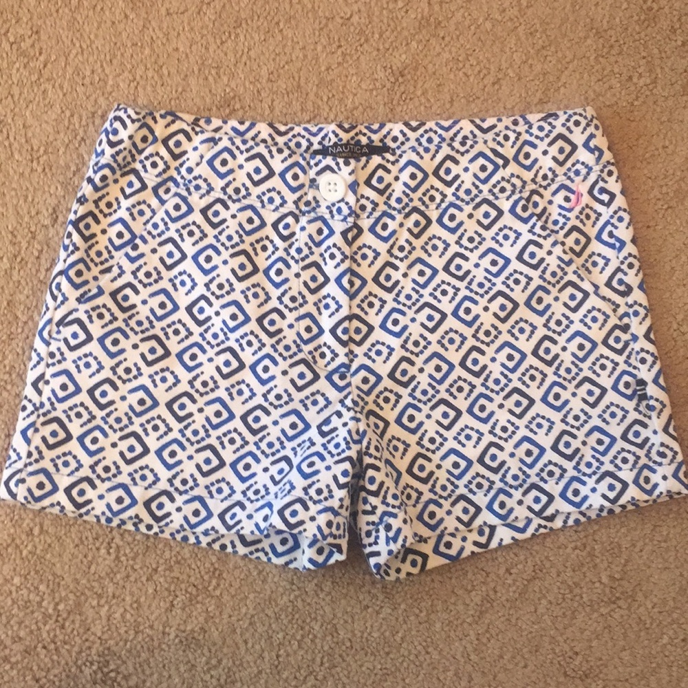 Blue patterned shorts